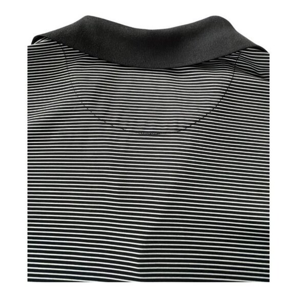 Large Men's Palm Beach Golf Polo - Black & White Striped, Classic Outdoor Style - Picture 3 of 4